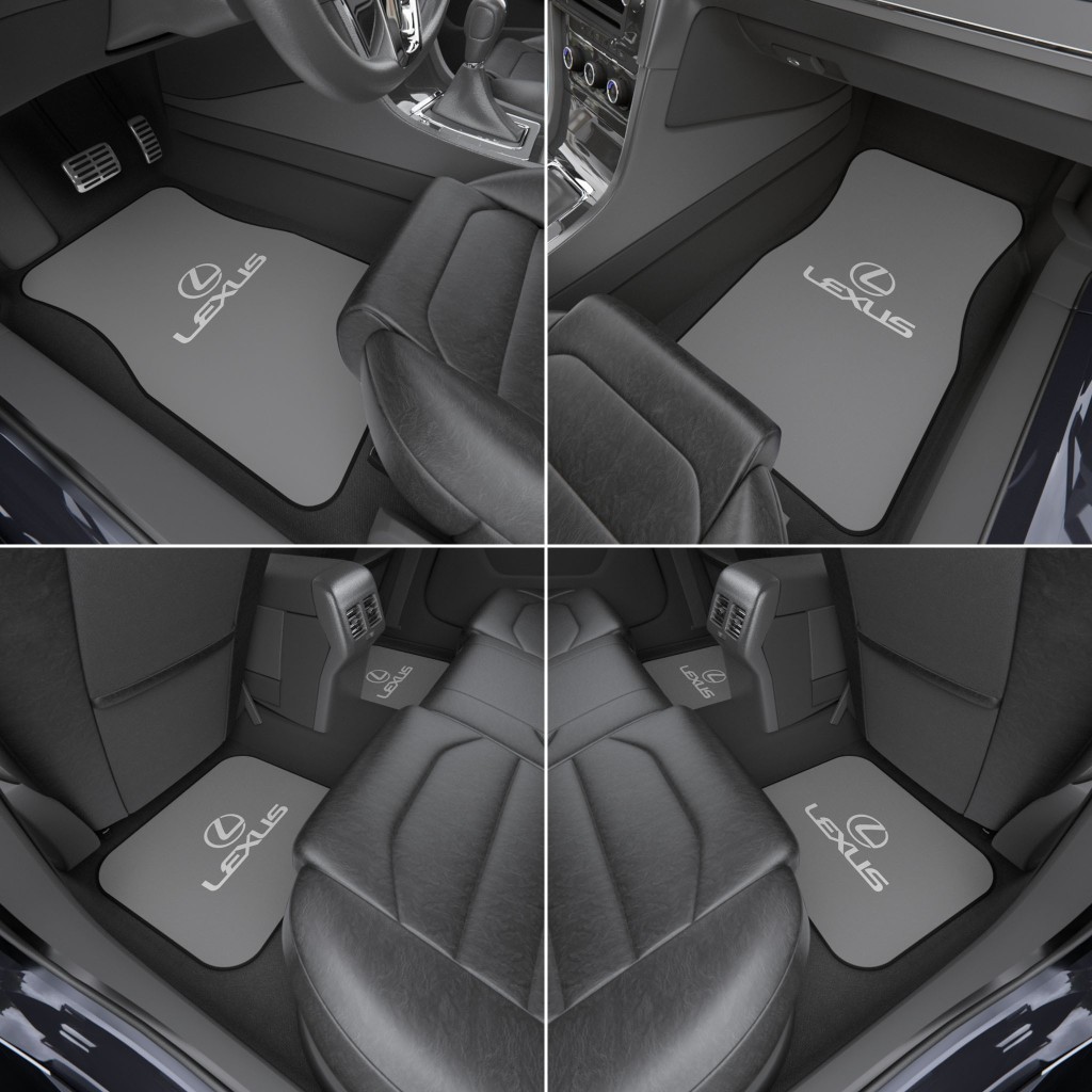 Lexus Car Mats, Universal Car Floor Mats, Available Colors Options (Complete Set / 2x Front & 2x Rear)