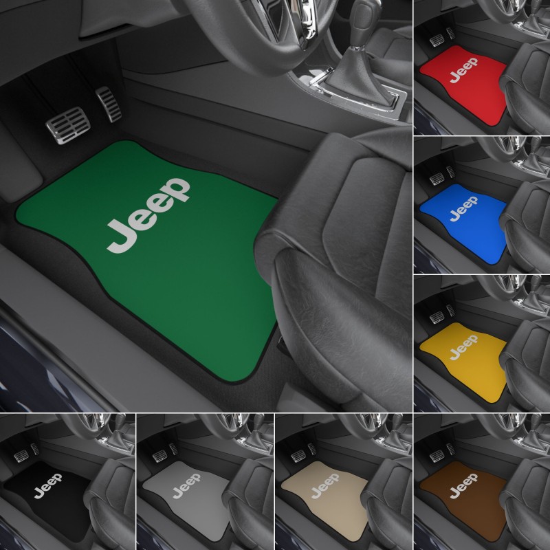 Jeep Car Mats, Universal Car Floor Mats, Available Colors Options (Front Set / 2x Front)