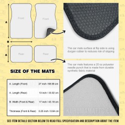 Cadillac Car Mats, Universal Car Floor Mats, Available Colors Options (Complete Set / 2x Front & 2x Rear)